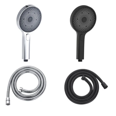 Decaura 3-Mode Large Round Hand Held Shower Head Soft Spray Head with 1.5m Hose