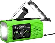 Solar Hand Crank Radio -, Portable, Compact | Ideal Lifesaver AM/FM/NOAA Crank Radio with Flashlight and Phone Charger, Weather Alert Power Bank for Camping Travel Indoor Outdoor Use Gray