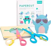 Berry President Paper Cutting Activity Set with Scissor, Kids Scissor Craft Kit, Kid's DIY Scissor Skills Early Learning Development Toy for Kindergarten Boys and Girls, Ages 3 +, 100 Pages