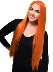 Ginger Orange Extra Long Straight Lace Front Fashion Wig