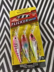 Berkley Flicker Shad 5 Pink Tiger, Circus Star, Pink Lemonade - 3 Lure Pro Pack