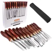 12-Piece Wood Chisel Set,CR-V 60 Steel Blades Straight Edge V Chisel Gouge Ca...
