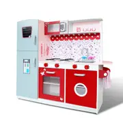 Kids Pretend Kitchen Set Cookware Toy - Pink and Red