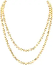 [BABEYOND] Long Pearl Necklace Faux Pearls Necklace Set Beaded Long Pearls Necklace 1920s Gatsby Costume Jewelry