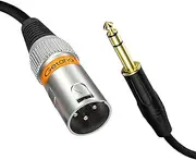 Getaria 3.3ft Male XLR to 1/4 TRS Jack Lead Balanced Signal Interconnect 6.35mm to XLR Microphone Cable, Quarter Inch to 3 Pins XLR Patch Cable, Compatible with Speakers, Audio Consoles