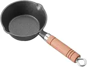 CATIEBYE Iron Deep Frying Pan Pancake Pan for Kitchen Outdoor Weight-Resistant Household Fryer Pot Easy Cleaning