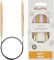 KnitPro 40 cm x 8 mm Basix Fixed Circular Needles, Birch