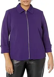 [Calvin Klein] Women's Plus Size Scuba Crepe Button Front Jacket