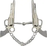 MORECP 5" Stainless Steel Snaffle Bit with Chain, Durable and Portable for Horse Training, Silvery Finish