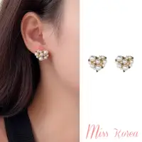 在飛比找momo購物網優惠-【MISS KOREA】韓國設計浪漫愛心珍珠美鑽造型耳環(愛