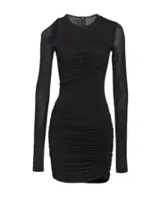 cut-out gathered minidress XS,L Black