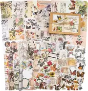 Knaid 200 Pieces Vintage Ephemera Pack Decoupage Paper Junk Journal Kit