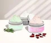 Set of 3 Luxury Face Mask Clay Set (Rose+Matcha+Mud) - Deep Cleanse & Hydrate