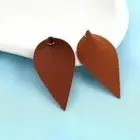 10 pcs. Light Brown Faux Leather Dangle Charms Pendants – Pinch Leaf 63mm