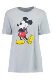 Boohoo Womens Micky Mouse Licence T-Shirt Size 6/8 Uk BNWT RRP £17.99 Grey Marl