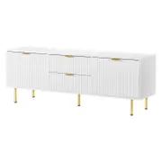 Levede 160CM Textured TV Cabinet with 2 Drawers White