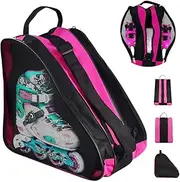 Roller Skate Bag Unisex Ice Skate Bag Oxford Cloth Roller Skating Bag Breathable Inline Skates Carry Bag Case Triangle Skate Shoe Bag with Adjustable Shoulder Strap for Women Men