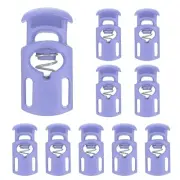 10pcs Spring Cord Locks Plastic Toggle Stopper Cord Stops Fastener, Dark Purple
