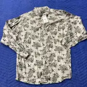 NOS Mens Vintage Woolrich Long Sleeve Buttonfront Size XXL Hunting Geese Pattern