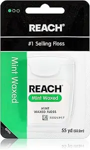 Reach Dentotape Waxed Dental Floss | Effective Plaque Removal, Extra Wide Cleaning Surface | Shred Resistance & Tension, Slides Smoothly & Easily | Mint Flavored, 55 Yards, 1 Pack
