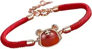 [CHILDWEET] Evil Eye Protection Silver Bracelet 2022 Tiger Year Charm Red Rope Braided Traditional New Year Present