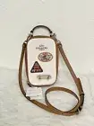 NWT Coach CJ650 Eva Phone Crossbody With Patches Pebble Leather Chalk Multi