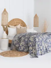 Kantha Quilt Indian Quilt Block Print Quilt Bedspread Bohemian Boho Cotton Throw Quilt Handmade Blanket Doona King Size 024