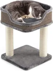 Costway Cat Tree Tower, Compact 2-Tier Cat Activity Tree with Large Plush Top...