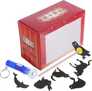 1 Set DIY Shadow Puppets Theater Kit for Educational Craft Activities for Creative Storytelling Interactive Promotes Learning and Fine Motor Skills Includes Flashlight Accessory