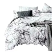 Marble Ultra Soft Quilt Doona Duvet Cover Set Single Double Queen Super King