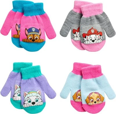 Nickelodeon Girls Paw Patrol 4 Pack Mitten or Glove Set, Toddler or Little Girls