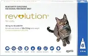 Revolution Flea and Worm Treatment for Cat 2.6 kg To 7.5 kg, Blue (Pack of 6)