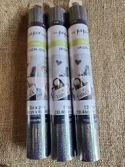 Lot Of 3) The Paper Studio Foil Iron-On 12"x24" Tiny Animal Print 2011948 New