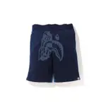 BAPE INDIGO TIGER SHARK SWEAT SHORTS 拼接 鯊魚 棉褲 短褲