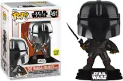 Star Wars The Mandalorian Darksaber Metallic Glow Pop! Vinyl + POP PROTECTOR