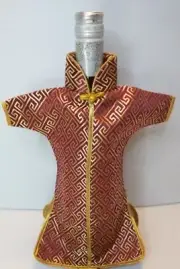 New Asian Fabric Wine Bottle Gift Bag Silk-Like Brocade Material