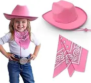 [SeptCity] Toddler Cowboy Hat and Blue Bandana for Age 2-5