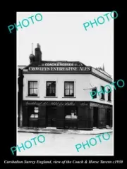 OLD 8x6 HISTORIC PHOTO CARSHALTON SURREY ENGLAND COACH & HORSE TAVERN c1930