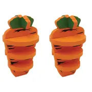 2x Rosewood Carrot Woodies 3-D Chew/Gnaw Hamster/Ferret Small Pet Activity Toy