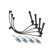 Bosch 4 Spark Plugs+Lead Kit for Nissan Pulsar N15 FEAN15 HNN15 2.0L I4 95-00