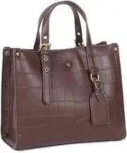 [ROUROU] Crocodile Print Handbag for Women Genuine Leather Tote Bag Large Capacity Shoulder Bag Fashion Crossbody Bag Purse