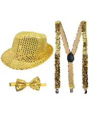 Sparkly Gold Showman 3 Piece Costume Accessory Set