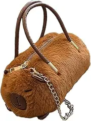 [rockible] Plush Capybara Shoulder Bag Chain Bag Ladies Plush Bag Crossbody Bag for Outdoor