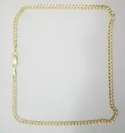 Real 10K Yellow Gold Anklet 2.5mm 10'' Cuban Curb Link Chain Women Ladies 2.5 MM