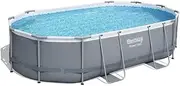 Bestway Power Steel Above Ground Oval Swimming Pool Set, 4.88 m x 3.05 m x 1.07 m Size