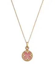 Roberto Coin 18K Yellow Gold Diamond & Pink Opal Venetian Princess Medallion Necklace, 16 OS
