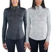 NWT Spyder Women's Tech Soft Moisture Wicking Thumbholes Quarter Zip Active Top