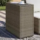 vidaXL Garden Side Table with Glass Top Grey 58x27.5x55 cm Poly Rattan HEE