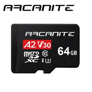 ARCANITE MicroSDXC U3 V30 A2 64GB記憶卡