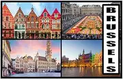 Brussels - Belgium - Post Card Style Fridge Magnet - Large Size (7cm x 4.5cm) - Gift Idea - Tourism